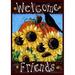 Toland Home Garden Welcome Friends Polyester 18 x 12.5 inch Garden Flag in Black/Yellow | 18 H x 12.5 W in | Wayfair 112536