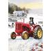 Toland Home Garden Tractor Dog 28 x 40 inch House Flag, Polyester in Red/White | 40 H x 28 W in | Wayfair 1010878