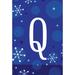 Toland Home Garden Winter Snowflakes Monogram Garden flag, Polyester in Blue | 18 H x 12.5 W in | Wayfair 1110184