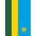 Toland Home Garden Flag of Rwanda 28 x 40 inch House Flag, Polyester in Blue/Green/Yellow | 40 H x 28 W in | Wayfair 1010698