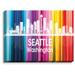 DiaNoche Designs 'City II Seattle Washington' by Angelina Vick Graphic Art on Wrapped Canvas in Blue/Green/Indigo | 12 H x 16 W x 1 D in | Wayfair