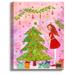 DiaNoche Designs 'Christmas Tree' by Sascalia Painting Print on Wrapped Canvas in Green/Pink/Red | 16 H x 12 W x 1.5 D in | Wayfair