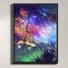 DiaNoche Designs 'Look to the Stars' Framed Graphic Art Print on Canvas in Blue/Brown/Green | 25.75 H x 19.75 W x 1 D in | Wayfair