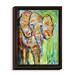 DiaNoche Designs 'Wild Elephant' Framed Print on Canvas in Blue/Green/Red | 25.75 H x 19.75 W x 1 D in | Wayfair CANW-KarenTarltonWildElephant4