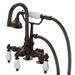 dCOR design Stonington 3 Deck Mounted Clawfoot tub faucet Trim w/ Handheld Shower, Glass in Brown | 12.75 H in | Wayfair DCRN3703 32609000