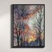 DiaNoche Designs 'Winter Watch' Painting Print Framed on Wrapped Canvas in Gray/Green/Orange | 41.75 H x 31.75 W x 1 D in | Wayfair