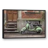 Ebern Designs 'Mint Scooter' Print on Canvas Metal in Green | 32 H x 48 W x 48 D in | Wayfair EBND6041 40811004