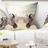 East Urban Home African Zebras Face to Face at Sunset Pillow Polyester/Polyfill blend | 18 H x 18 W x 5 D in | Wayfair