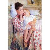 Buyenlarge 'Mother & Child' by Mary Cassatt Painting Print in Orange/White | 66 H x 44 W in | Wayfair 0-587-25792-XC4466