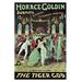 Buyenlarge Horace Goldin, Magician: The Tiger God by Strobridge Vintage Advertisement in Gray/Green | 42" H x 28" W x 1.5" D | Wayfair