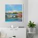Breakwater Bay 'Boats' Framed Acrylic Painting Print On Canvas in Blue | 39.5 H x 39.5 W x 2 D in | Wayfair 394A2172DABF4E7F88B9112209835E8F