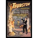 Buyenlarge 'East Indian Rope Trick: Thurston the Famous Magician' by Strobridge Vintage Advertisement in Black/Gray/Yellow | Wayfair