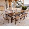 Fleur De Lis Living Bucher 9 Piece Outdoor Dining Set Glass/Metal | 29.05 H x 83.74 W x 41.81 D in | Wayfair 298020D5FACC4B49B3CD08D15CFE14A7