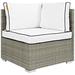 Havenside Home Bocabec Fabric Outdoor Patio Corner by Modway Wicker/Rattan in Gray/Brown | 34 H x 30 W x 30 D in | Wayfair EEI-2956-LGR-WHI