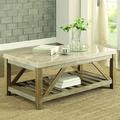 Gracie Oaks Bellas Coffee Table w/ Storage Wood in Brown/White | 20 H x 48 W x 26 D in | Wayfair A281C82CF88143C3AB5AEF9C738E38E8