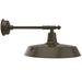 Gracie Oaks Annis Black/Mahogany Integrated LED Outdoor Barn Light Metal in Brown | 13 H x 22 W x 32 D in | Wayfair GRKS1940 39343290