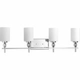 Latitude Run® Clemmons 4-Light Dimmable Polished Chrome Vanity Light in Gray/White | 10.13 H x 33.88 W x 5.75 D in | Wayfair LTDR4140 40419758