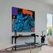 Marmont Hill 'Raider I' by Josh Ruggs Painting Print on Wrapped Canvas in Black/Blue | 24 H x 24 W x 1.5 D in | Wayfair MH-JRUG-52413-C-24