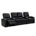 Latitude Run® 121" Wide Genuine Leather Seating w/ Cup Holder Genuine Leather in Black | 44 H x 121 W x 40 D in | Wayfair