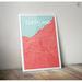 OurPoster.com 'Cleveland City Map' Graphic Art Print Poster in Maritime Paper in Blue/Pink | 17 H x 11 W x 0.05 D in | Wayfair OP-CLEA03EN