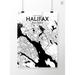 OurPoster.com 'Halifax City Map' Graphic Art Print Poster in Ink Paper in Black/White | 24 H x 18 W x 0.05 D in | Wayfair OP-YHZC00EN