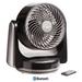 Ozeri Brezza III Dual Oscillating 10" High Velocity Desk Fan w/ Bluetooth in Black | 10 H x 10 W x 10 D in | Wayfair OZF6-BT