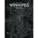 OurPoster.com 'Winnipeg City Map' Graphic Art Print Poster in Midnight Paper in White | 36 H x 24 W x 0.05 D in | Wayfair OP-YWGE02EN