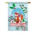 Breeze Decor Snow Globe Fox Winter Vertical American 2-Sided Polyester 40 x 28 in. Garden Flag in Blue | 40 H x 28 W in | Wayfair