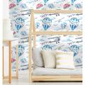 Zoomie Kids Jeb Removable Watercolor Balloons Nursery Wallpaper 8.33' L x 25" W Peel & Stick Wallpaper Roll Vinyl in Blue/White | 25 W in | Wayfair