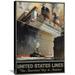 Global Gallery 'United States Lines/Leviathan”' by R. S. Pike Vintage Advertisement on Wrapped Canvas in White | 36 H x 24.7 W x 1.5 D in | Wayfair