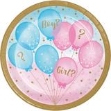 The Holiday Aisle® Mckay Baloons Paper Appetizer Plate in Blue/Pink | Wayfair D6243BDD5D3147028381FEA238F89354