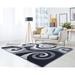 Black/Gray 63 x 1.2 in Area Rug - Wrought Studio™ Fitts Abstract Black/Smoke Gray Area Rug Polyester | 63 W x 1.2 D in | Wayfair