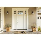 Winston Porter Ephrata Home Dog 30 in. x 18 in. Non-Slip Outdoor Door Mat Natural Fiber in Black/Brown/White | Wayfair