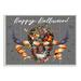 The Holiday Aisle® 'Happy Halloween Butterfly Skull w/ Ravens & Ribbon' Graphic Art Print Wood in Brown | 10 H x 15 W x 0.5 D in | Wayfair