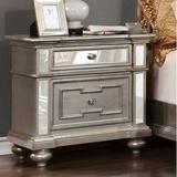 House of Hampton® Amberly 2 - Drawer Nightstand in Silver Wood in Brown/Gray | 28 H x 28 W x 17 D in | Wayfair 68A35643876D498FB094435DDABB9BC8