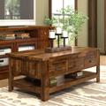 Birch Lane™ Longfellow 4 Legs Coffee Table w/ Storage Wood in Brown | 19 H x 48 W x 26 D in | Wayfair 3409412B9FF34691A77498A3F5F1E3D1