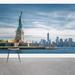 Wallums Wall Decor Statue of Liberty 8' x 144" 3 Piece Wall Mural Fabric in Blue/Gray | 144 W in | Wayfair 513732548-144x96