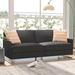 Wade Logan® Adwait Full 73" Wide Linen Split Back Convertible Sofa Metal/Linen in Gray/Black/Brown | 32 H x 73 W x 34 D in | Wayfair