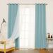 House of Hampton® Granados Traditional Solid Sheer Thermal Grommet Curtain Panels Polyester in Green/Blue | 52 H in | Wayfair WRLO6228 40724801