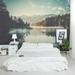 Wallums Wall Decor Morning at the Lake 8' x 144" 3 Piece Wall Mural Fabric in Black/Gray | 144 W in | Wayfair 482684874-144x96