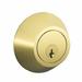 Schlage J Series Single Cylinder Deadbolt w/ Rosette Brass in Yellow | 3.74 H x 3.74 W x 3.15 D in | Wayfair JD60605