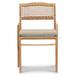 Joss & Main Yasira Upholstered Solid Wood Slat Back Side Outdoor Chair in San Dune Wood in Black/Brown | 33.5 H x 20.5 W x 20.25 D in | Wayfair