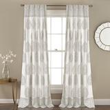 Teardrop Leaf Room Darkening Window Curtain Gray Set 52x84 - Half Moon 16T001910