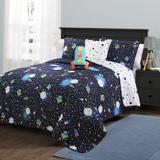 Universe Quilt Navy 4PC Set Twin - Lush Decor 16T002769