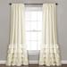 Allison Ruffle Window Curtain Panels Ivory Set 40x84 - Lush Decor 16T002451