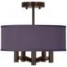 Possini Euro Ava 14" Wide Eggplant Purple 5-Light Bronze Ceiling Light