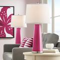 Color Plus Leo 29 1/2" Vivacious Pink Glass Table Lamps Set of 2