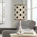 Oyster Gray Retro Lattice Giclee Modern Droplet Table Lamp