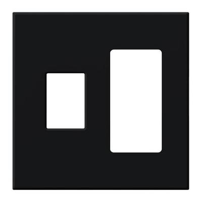 Lutron 68968 - VWP-2CR-BL VAREO WALLPLATE 2GNG CONT/RCPT BLACK Wall Plates