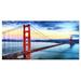 East Urban Home 'Golden Gate Bridge in San Francisco' Photograph Canvas/Metal in Blue | 20 H x 40 W x 1 D in | Wayfair